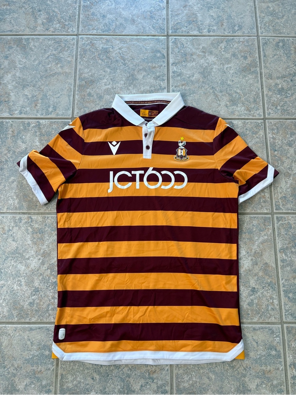 Bradford City Macron 2023/2024 England Championship Home Soccer Jersey Size XL
